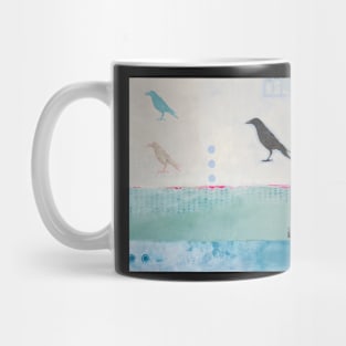 Picture of an original painting, crow light blue Mug